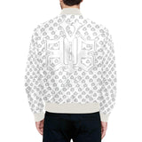 White Quilted Bomber Jacket