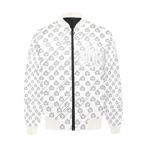 B.Y.O.B White Quilted Bomber Jacket