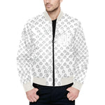 White Quilted Bomber Jacket